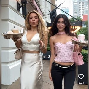 Oh Polly Lace Up Corset Bustier Top Pink Polka Dot Size US 2 / Regular Cup NWT